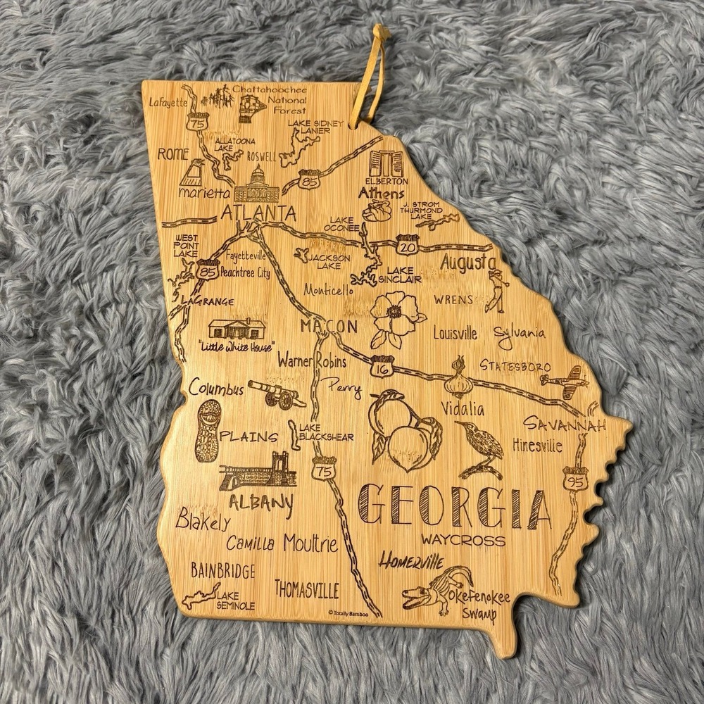 Totally Bamboo Georgia State Map Cutting Board Wall Art